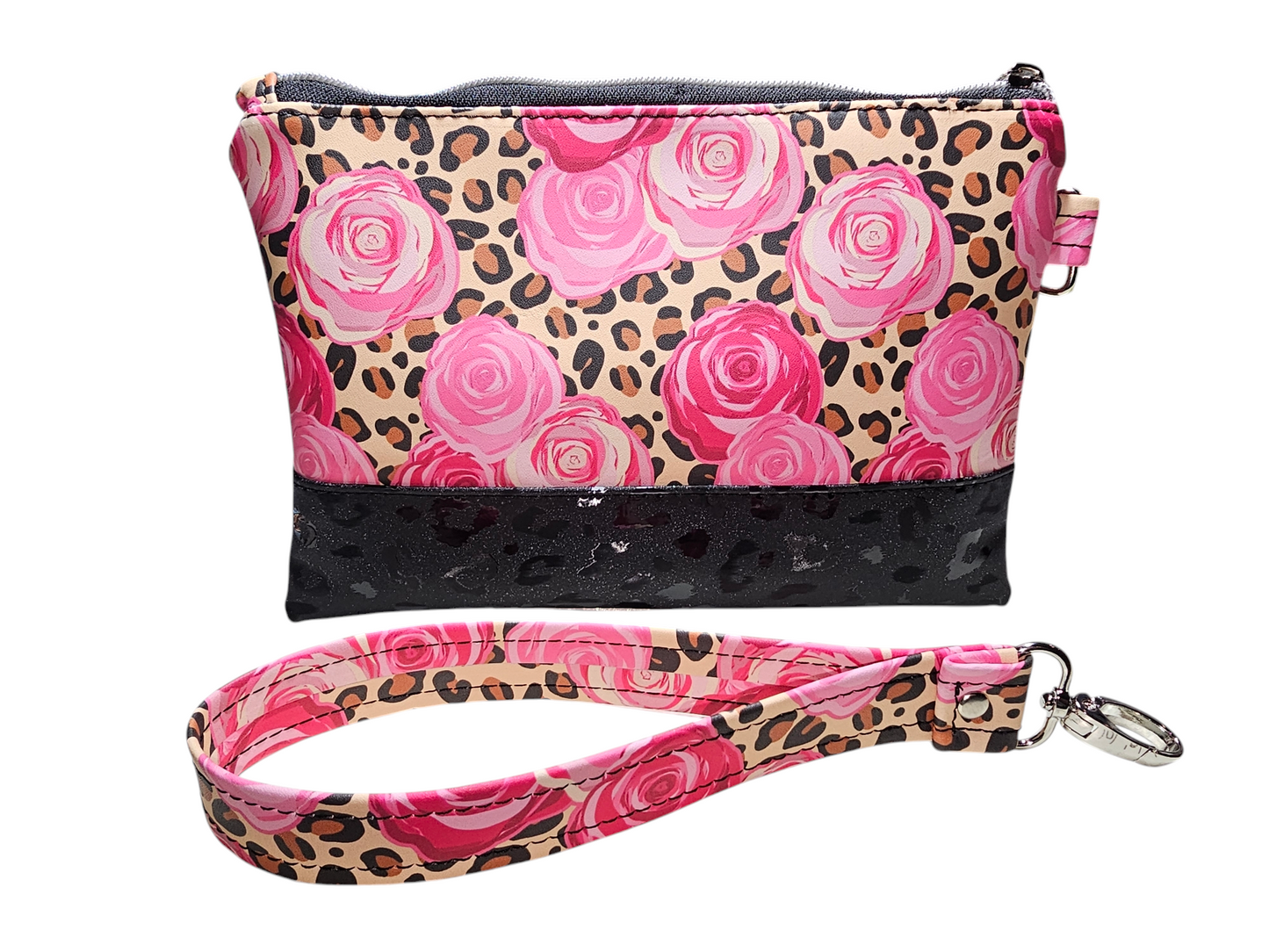 Cheetah Rose Wristlet