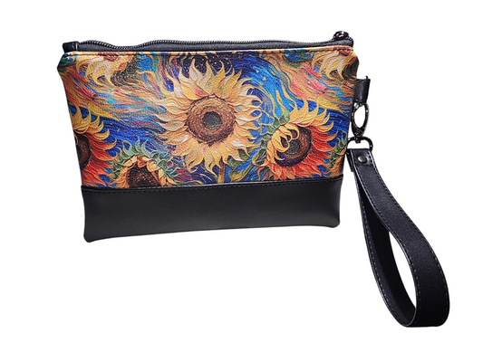 Oil Painted Sunflower Wristlet