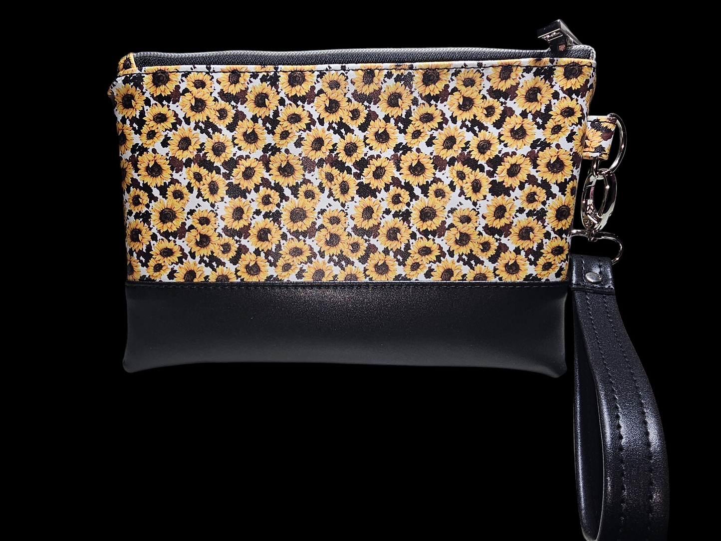 Sunflower Cow Wristlet