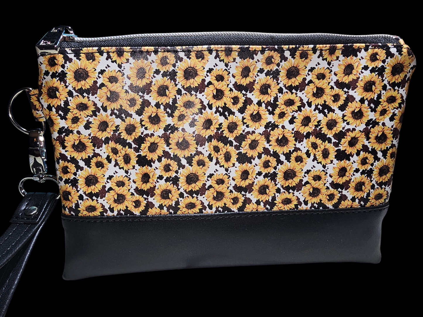 Sunflower Cow Wristlet